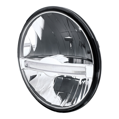 ULTRALIT - 7" High Power LED Headlight With White LED Position Light Bar