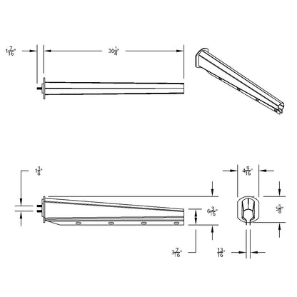 30" Stainless Steel Heavy Duty Mud Flap Hangers - 1-1/8" Bolt Pattern (Pair)