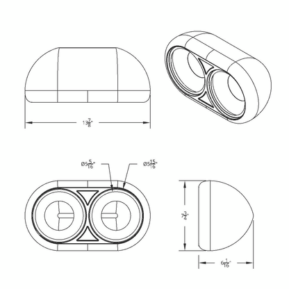 304 Stainless Dual Headlight Housing With Inner Lamp Bucket For Peterbilt 359 - Passenger