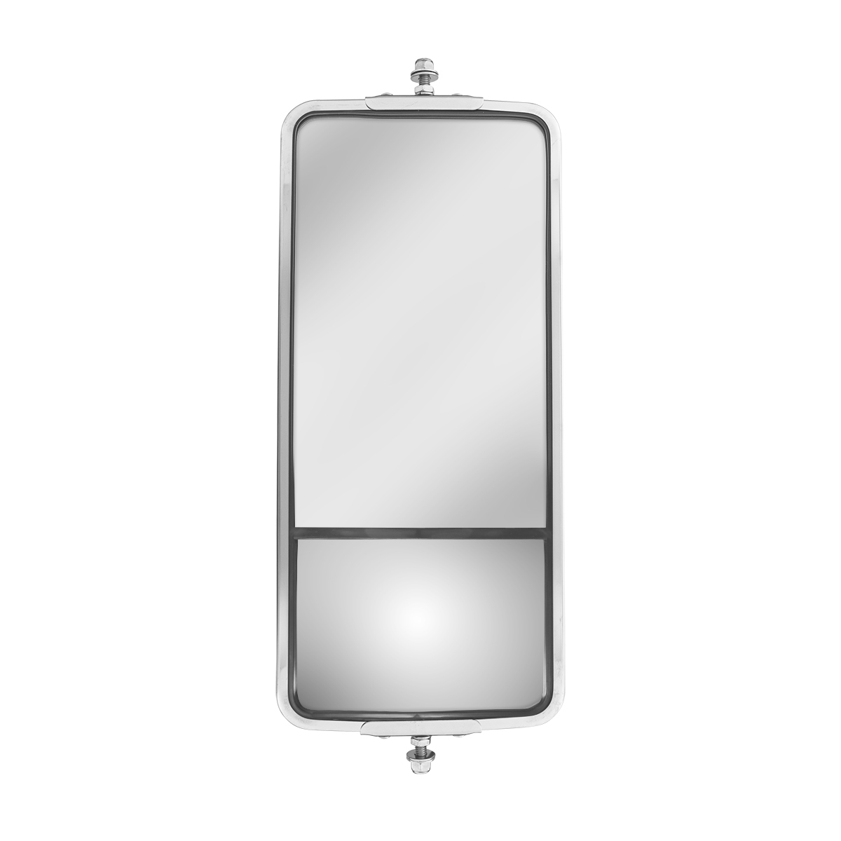 7" X 16" 430 Stainless Steel West Coast Style Mirror With Convex Lower Mirror - Non Heated