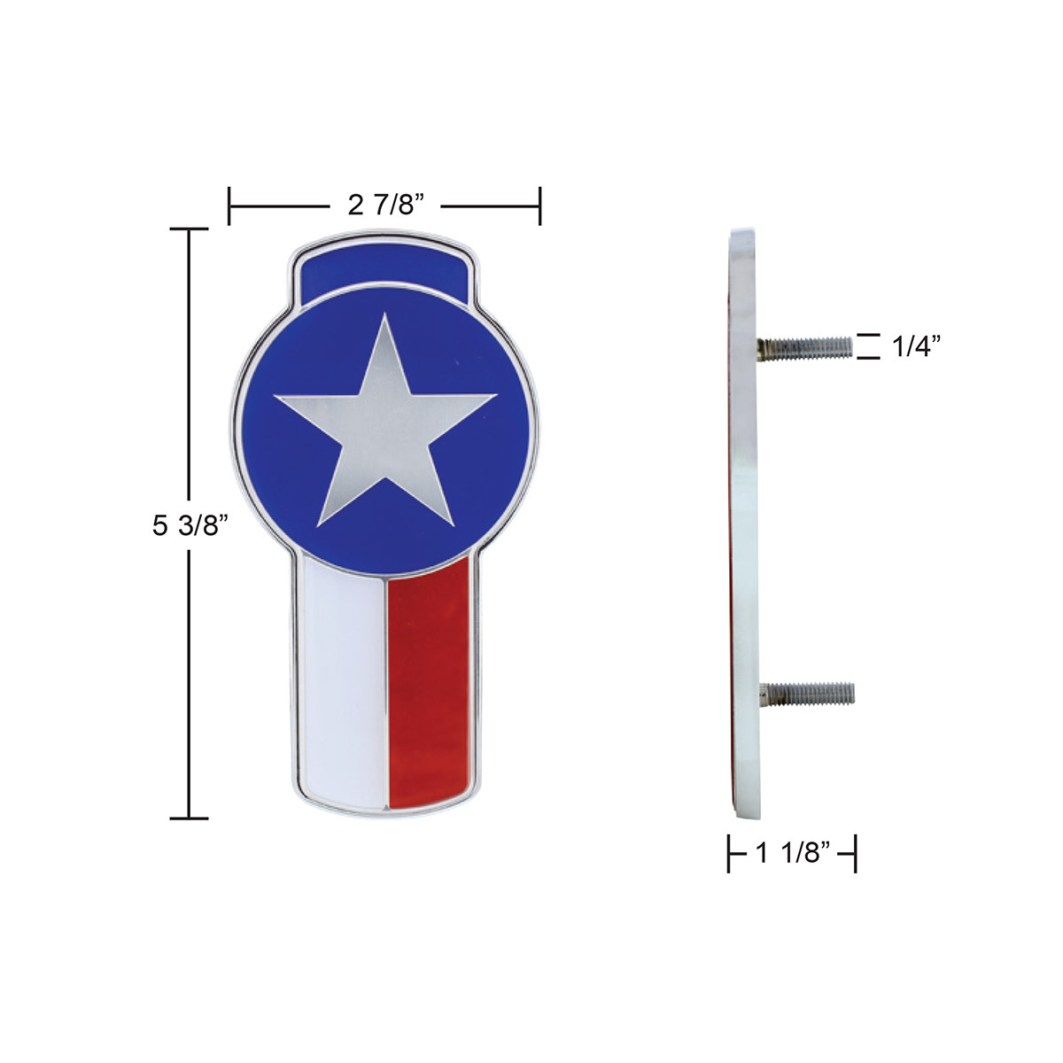 Chrome Die Cast Texas Flag Emblem