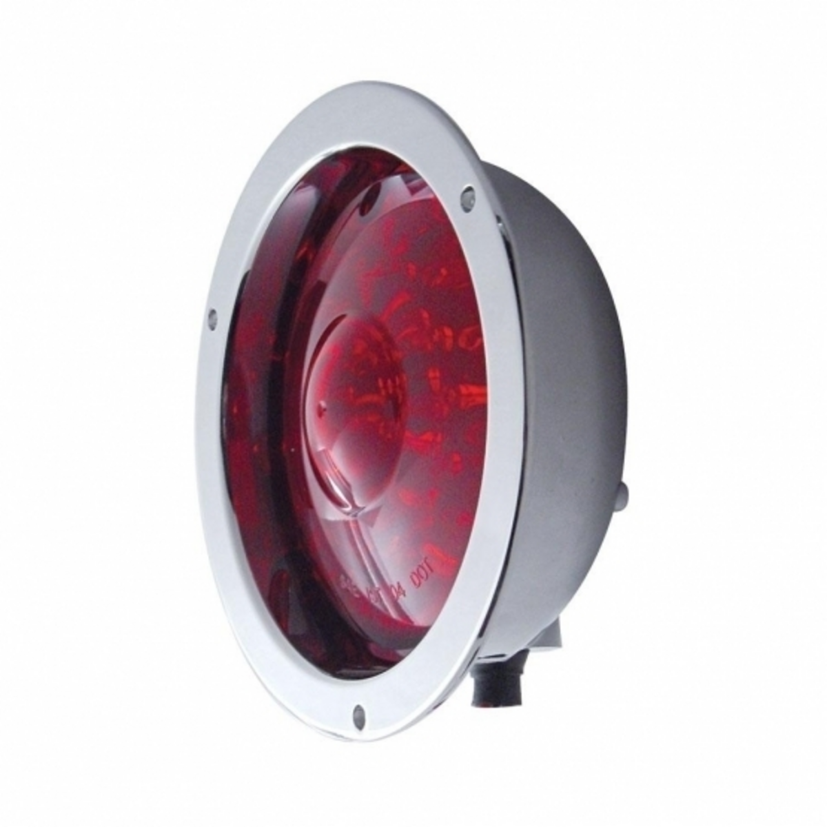 40 LED 4" Round Deep-Dish Stop, Turn & Tail Light With Flange Mount- Red LED/Red Lens