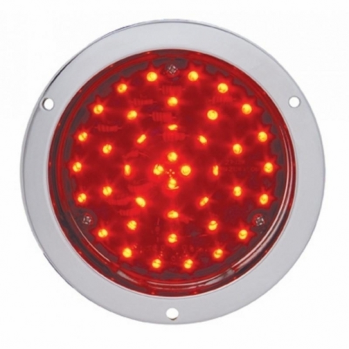 40 LED 4" Round Deep-Dish Stop, Turn & Tail Light With Flange Mount- Red LED/Red Lens