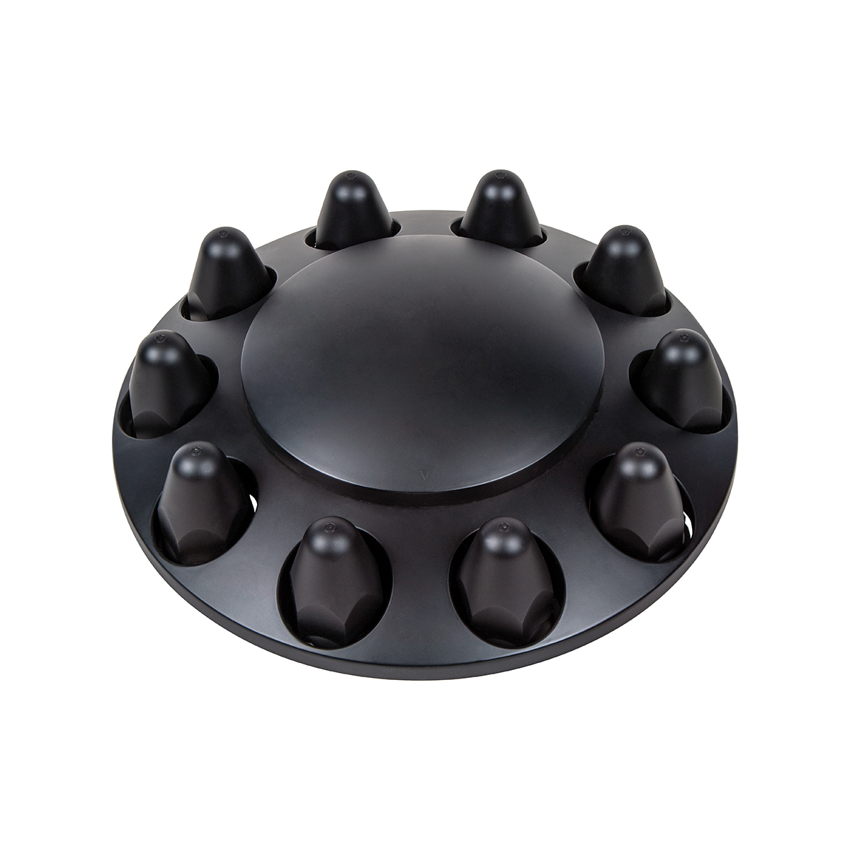 Dome Front Axle Cover With 1-1/2" Push-On Nut Covers - Matte Black (Color Box)