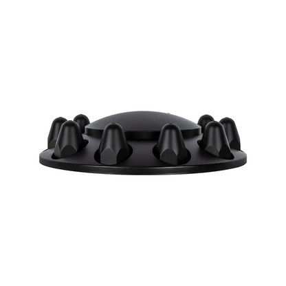 Dome Front Axle Cover With 1-1/2" Push-On Nut Covers - Matte Black (Color Box)