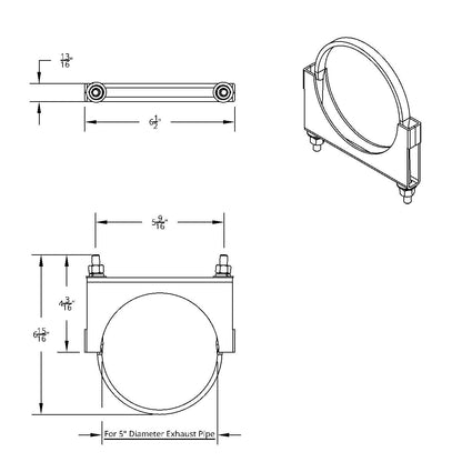 5" Stainless U-Bolt Exhaust Clamp