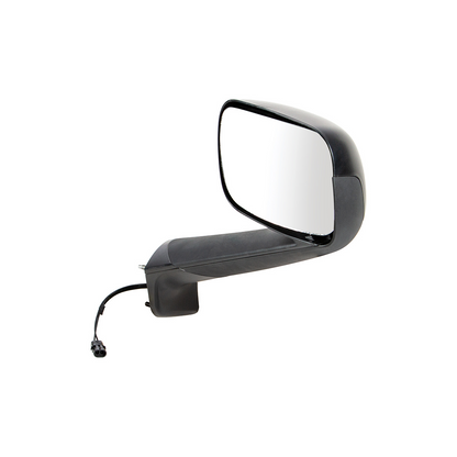 Black Hood Mirror With Heated Lens For 2018-2026 Freightliner Cascadia - Driver and Passenger (2pcs)