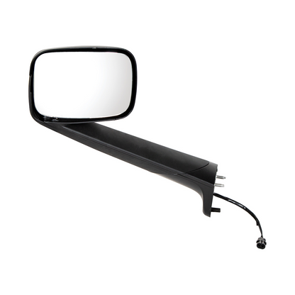 Black Hood Mirror With Heated Lens For 2018-2026 Freightliner Cascadia - Driver and Passenger (2pcs)