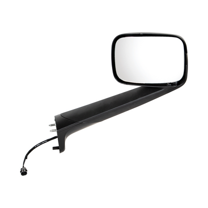 Black Hood Mirror With Heated Lens For 2018-2026 Freightliner Cascadia - Driver and Passenger (2pcs)