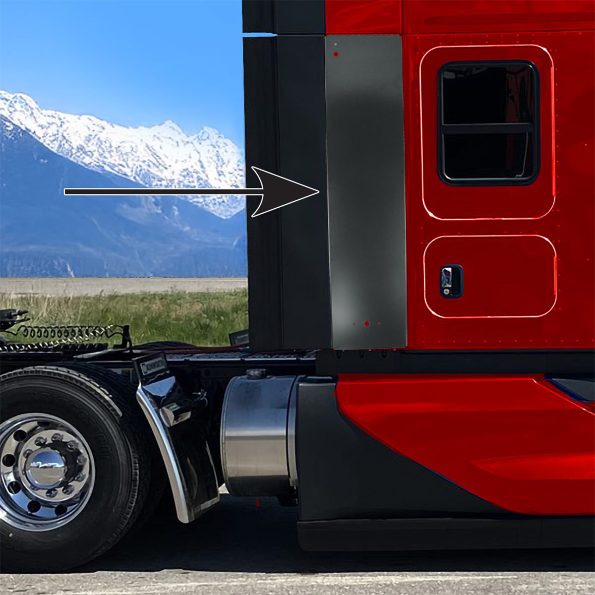 Lower Side Cab Fairing Extension For 2022-2026 Kenworth T680-Passenger