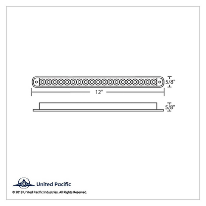 19 LED 12" Reflector Turn Signal Light Bar - Amber LED/Clear Lens