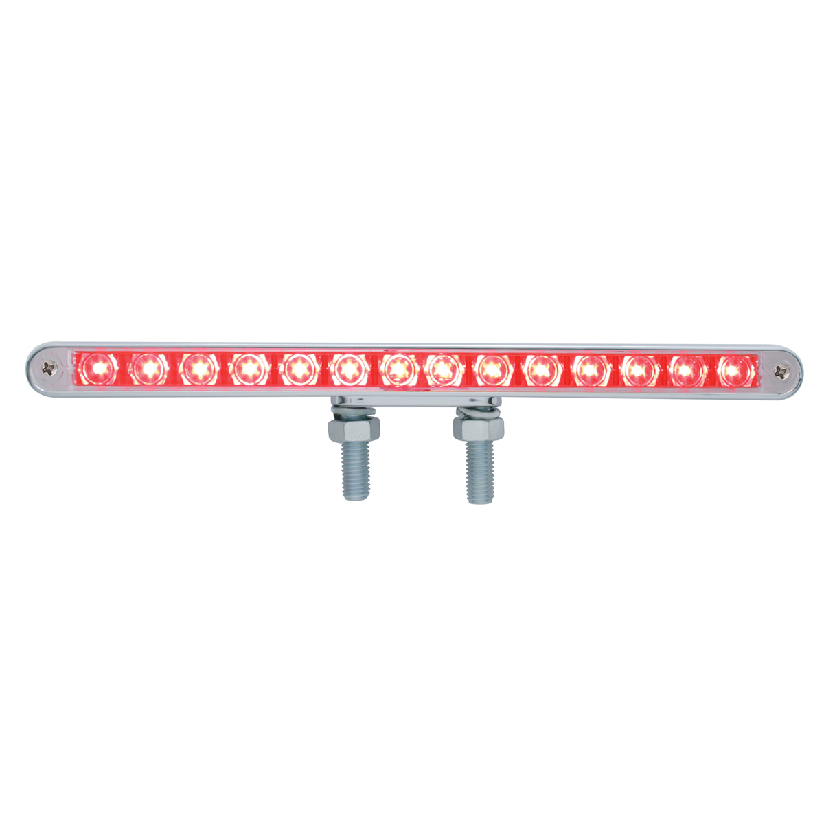 28 LED 12" Double Face Light Bar - Amber & Red LED/Clear Lens
