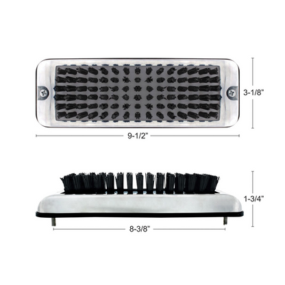 Stainless Shoe/Boot Scraper With Nylon Brush - Black Brush