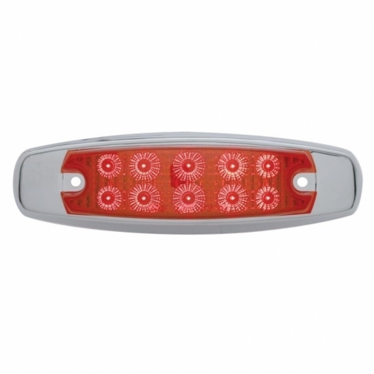 10 LED Reflector Rectangular Clearance/Marker Light - Red LED/Red Lens
