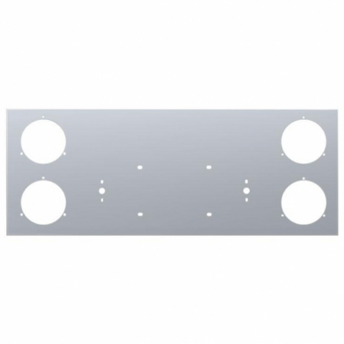 33-3/4" Stainless Steel Rear Center Light Panel With Four 4" Light Cutouts