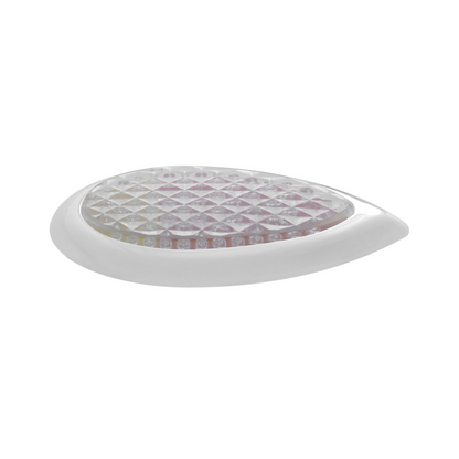 51 LED Duo "Teardrop" Auxiliary/Utility Light With Bezel - Red + Amber LED/Clear Lens