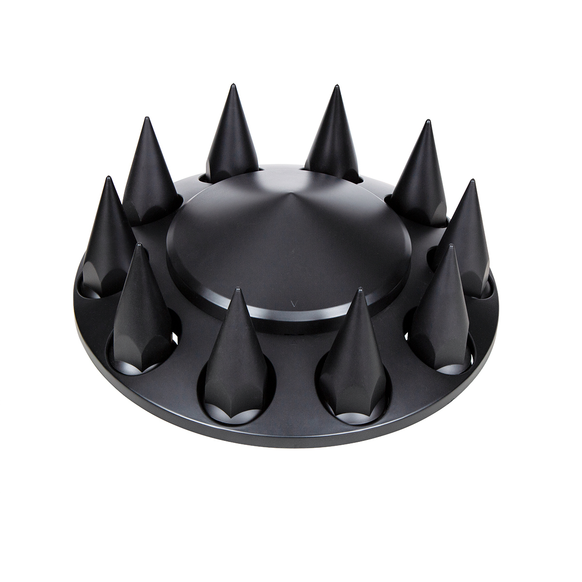 Pointed Front Axle Cover With 33mm Spike Thread-On Nut Covers - Matte Black