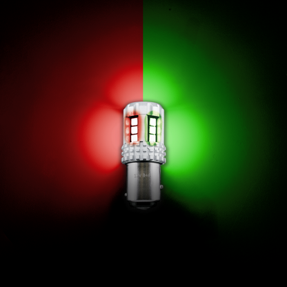 360-Degree Double Fury High Power 18 LED 1157 Bulb-Red & Green LED