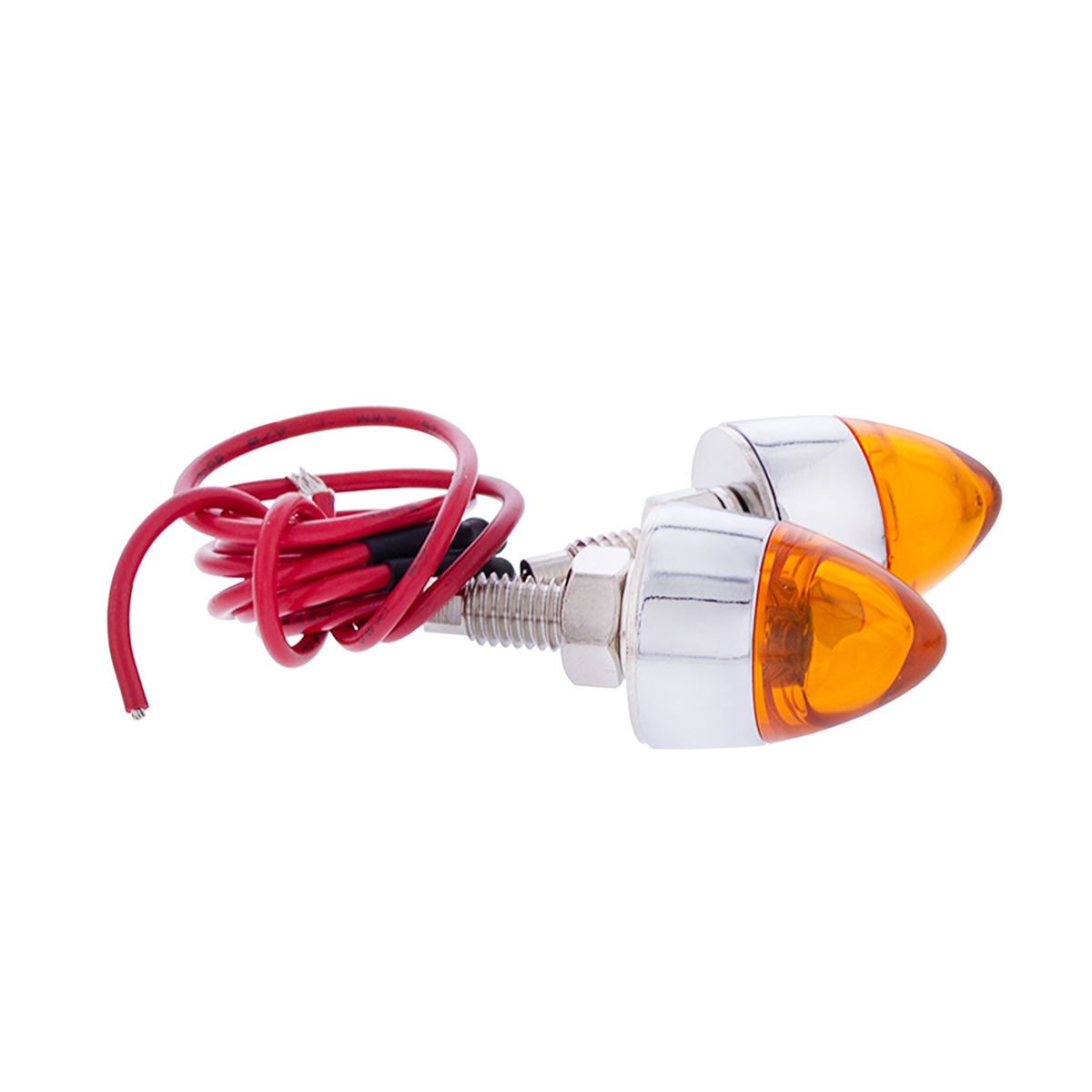 LED Bullet License Plate Fastener - Amber (2-Pack)