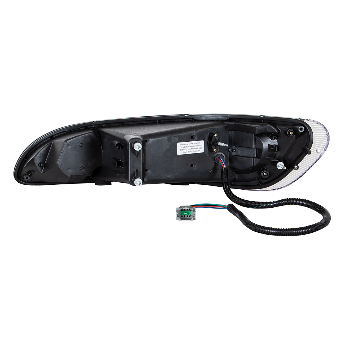 Black LED Headlight With LED Turn, Position, & DRL For Peterbilt 386 (2005-2015) & 387 (1999-2010)- Passenger
