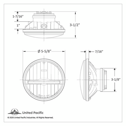 ULTRALIT - 9 LED 5-3/4" LED Headlight With White LED Position Light Bar