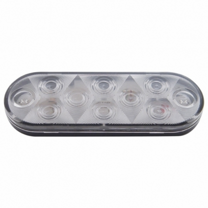 10 LED 6" Oval Auxiliary/Utility Light - White LED/Clear Lens