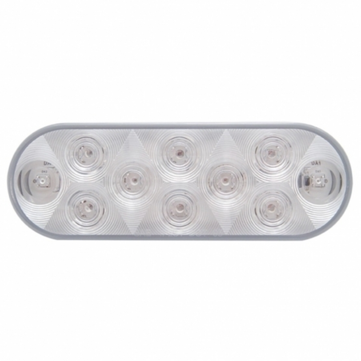 10 LED 6" Oval Auxiliary/Utility Light - White LED/Clear Lens