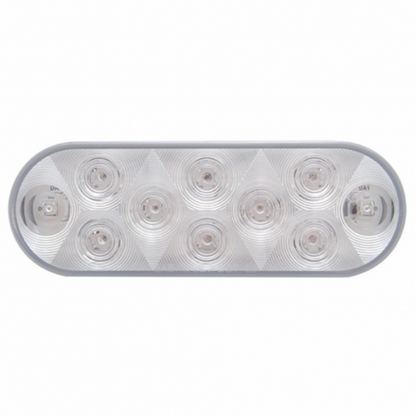 10 LED 6" Oval Auxiliary/Utility Light - White LED/Clear Lens