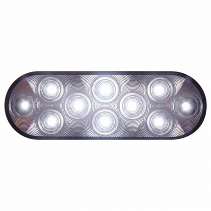 10 LED 6" Oval Auxiliary/Utility Light - White LED/Clear Lens