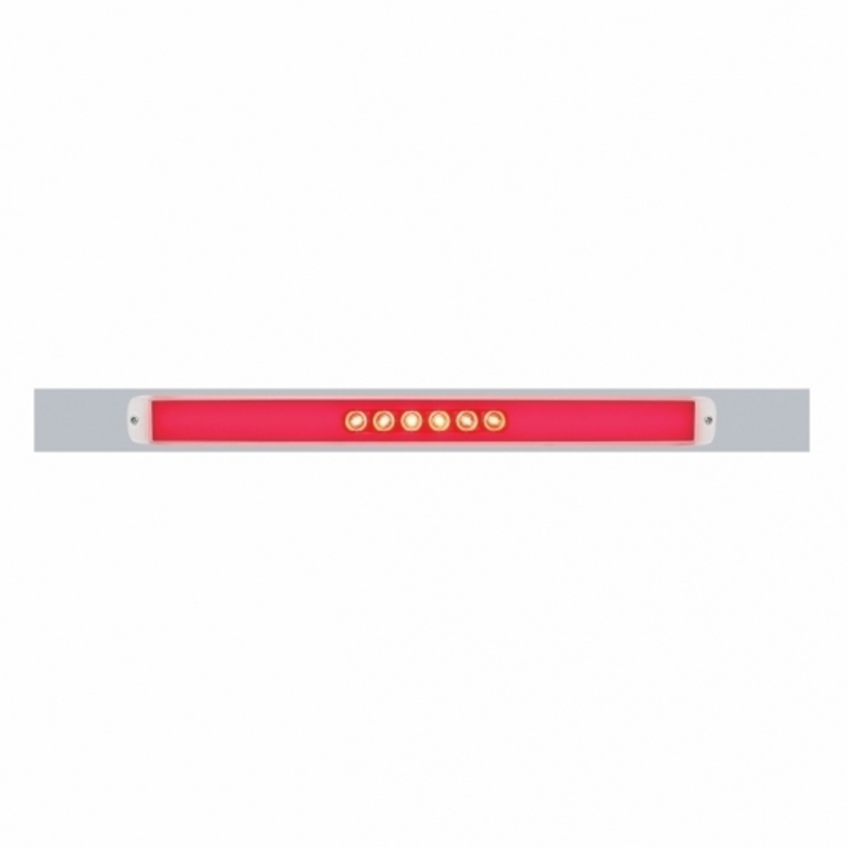 Chrome Top Mud Flap Plate With 28 LED 17" GloLight Bar - Red LED/Clear Lens (Each)