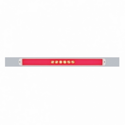 Chrome Top Mud Flap Plate With 28 LED 17" GloLight Bar - Red LED/Clear Lens (Each)