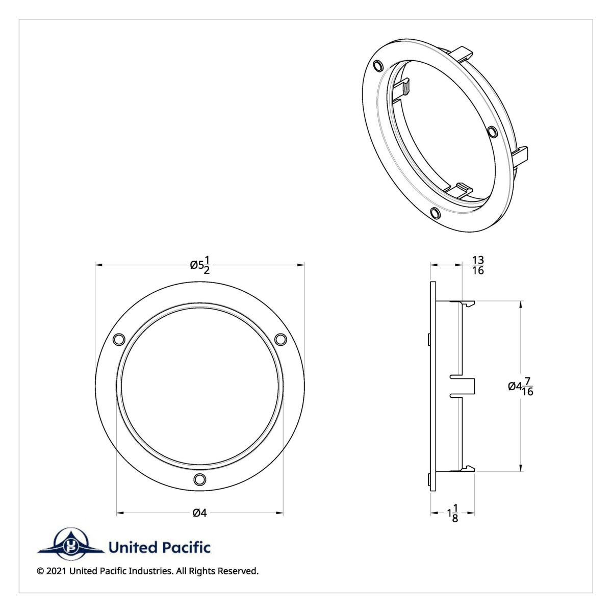 4" Chrome Mounting Bezel