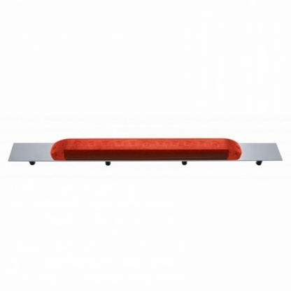 Chrome Top Mud Flap Plate With 11 LED 17" Light Bar - Red LED/Red Lens (Each)