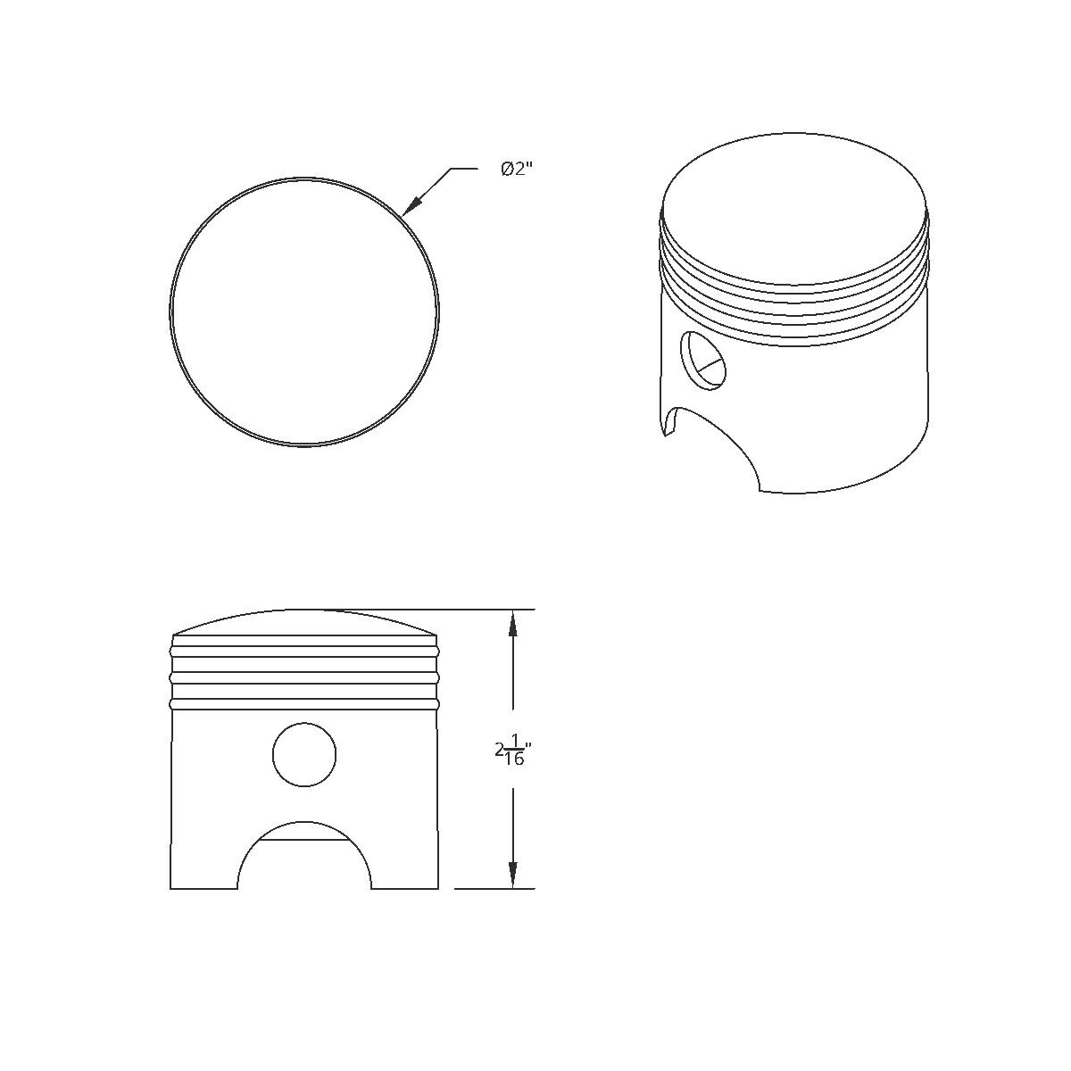 1/2"-13 Thread-On Piston Gearshift Knob