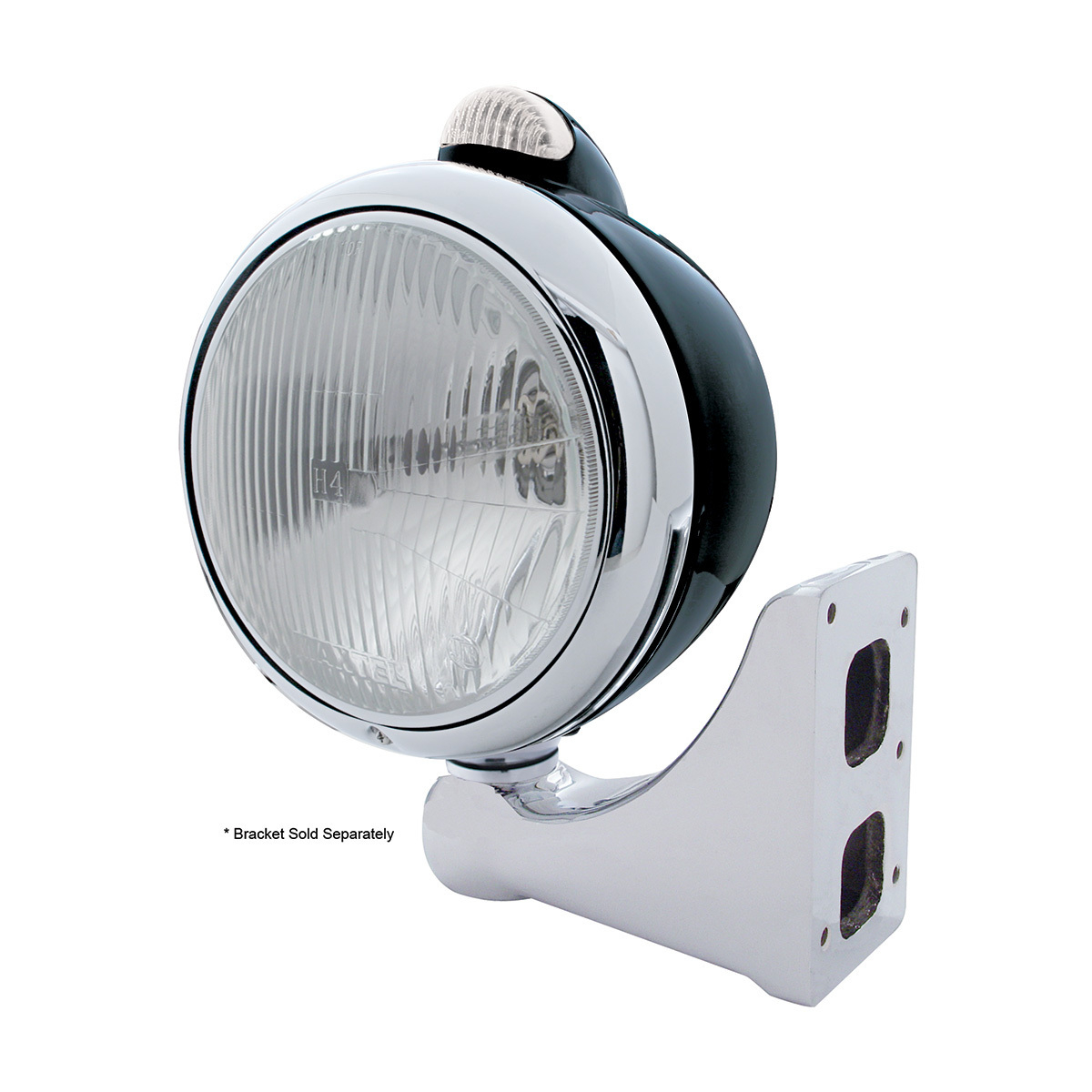 Black Guide 682-C Headlight H4 & Dual Mode LED Signal - Clear Lens