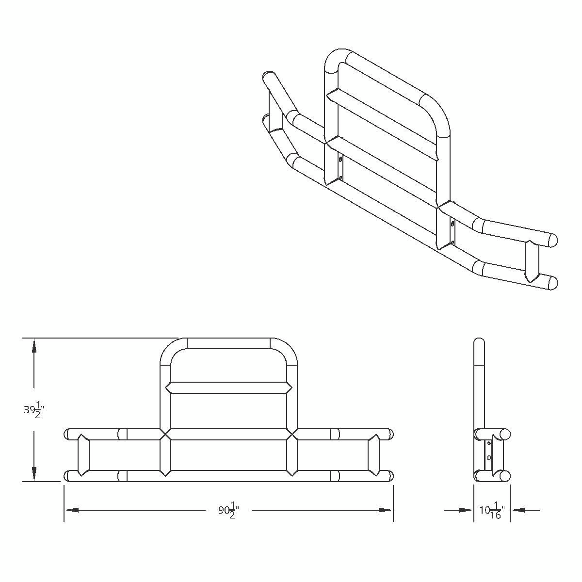 HighwayShield I85-304 Stainless Steel Grille Guard & Bracket Kit For 2008-2017 Freightliner Cascadia
