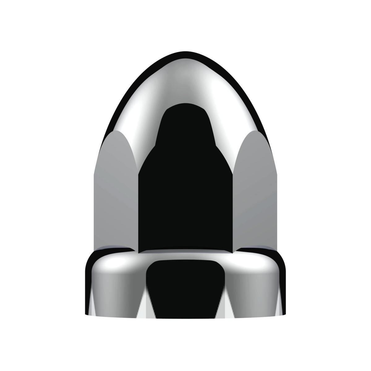 33mm X 2-3/4" Chrome Plastic Bullet Nut Covers With Flange - Push-On (Box of 20 )