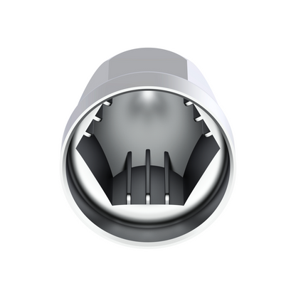 33mm X 2-3/4" Chrome Plastic Bullet Nut Covers With Flange - Push-On (Box of 20 )