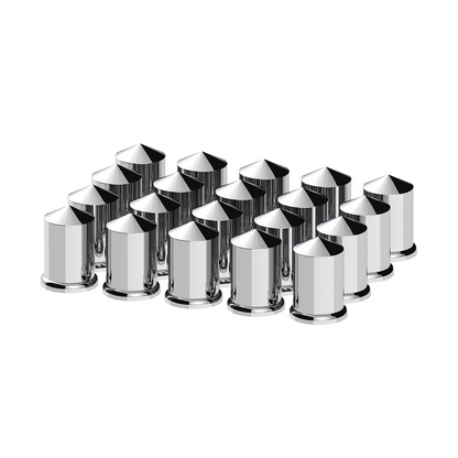 1-1/2" X 3" Chrome Plastic Pointed Nut Covers - Push-On (20-Pack)