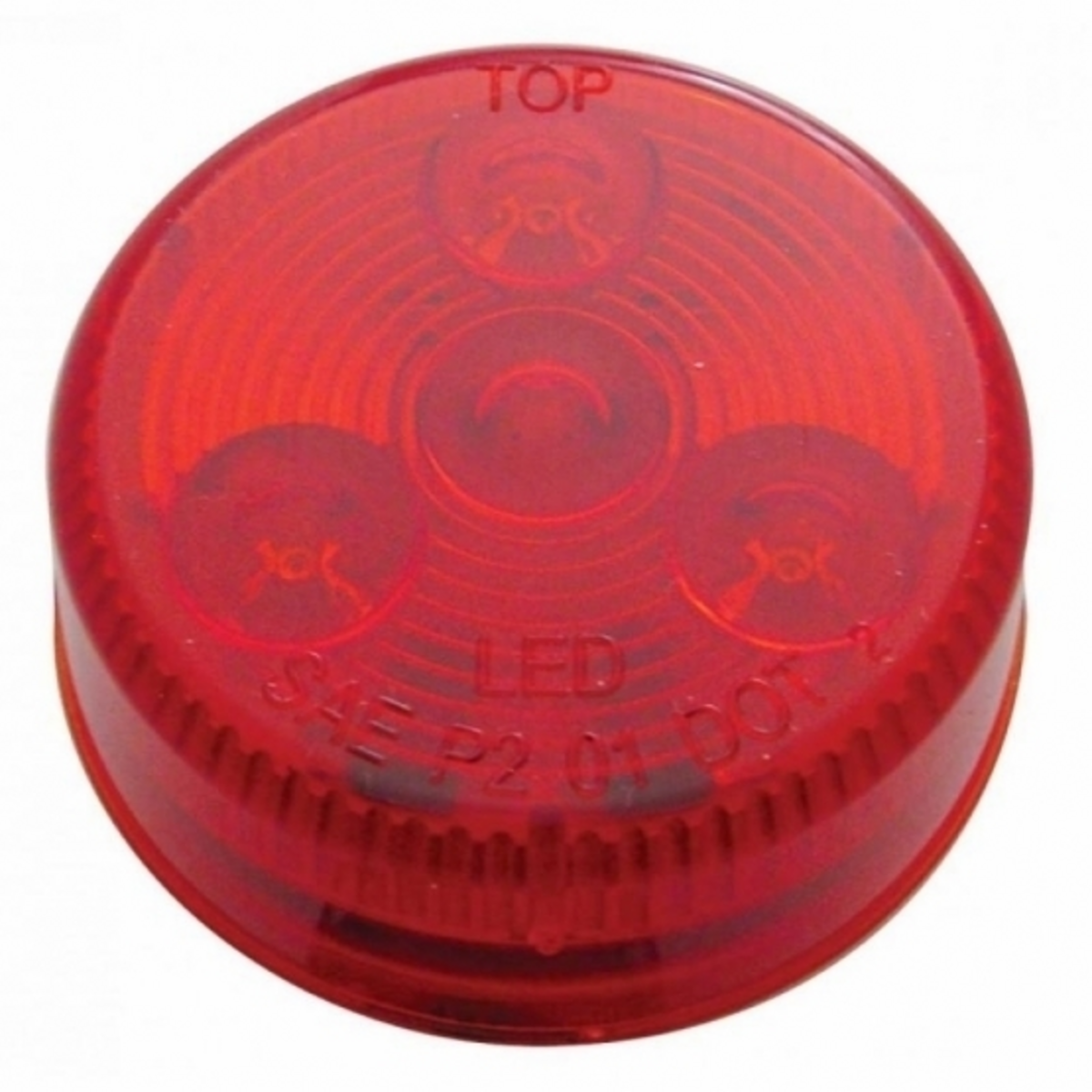 4 LED 2.5" Round Low Profile Light (Clearance/Marker) - Red LED/Red Lens