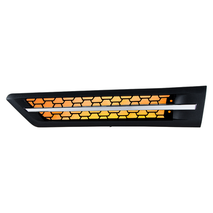 Hood Air Intake Grille With Amber LED For 2018-2024 Freightliner Cascadia 126 - Driver