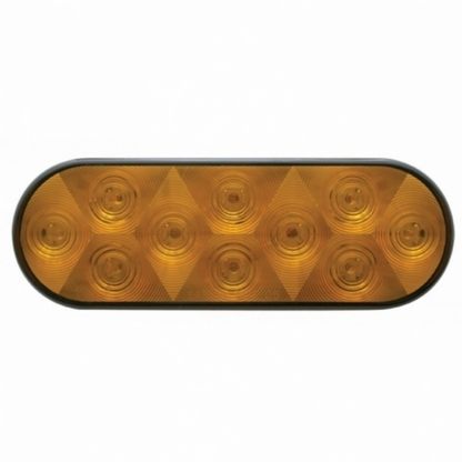 10 LED 6" Oval Turn Signal Light Kit - Amber LED/Amber Lens