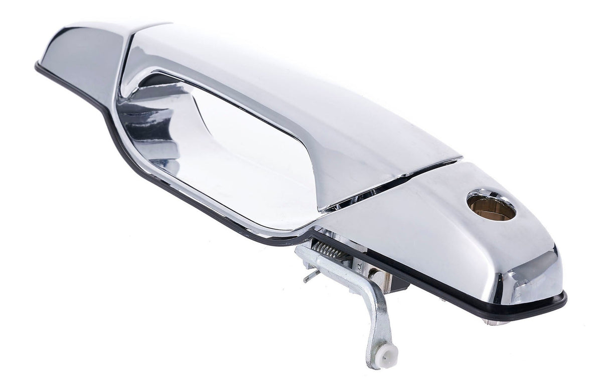 Exterior Door Handle Front LH, Front RH, Rear LH, Rear RH Plastic All Chrome for 2007-2013 Chevrolet Avalanche Tahoe Suburban Silverado; 2007-2013 GMC Yukon Sierra; 2007-2013 Cadillac Escalade
