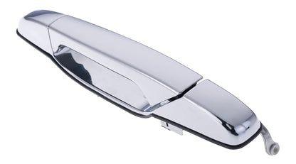 Exterior Door Handle Front LH, Front RH, Rear LH, Rear RH Plastic All Chrome for 2007-2013 Chevrolet Avalanche Tahoe Suburban Silverado; 2007-2013 GMC Yukon Sierra; 2007-2013 Cadillac Escalade