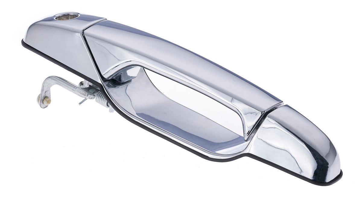 Exterior Door Handle Front LH, Front RH, Rear LH, Rear RH Plastic All Chrome for 2007-2013 Chevrolet Avalanche Tahoe Suburban Silverado; 2007-2013 GMC Yukon Sierra; 2007-2013 Cadillac Escalade