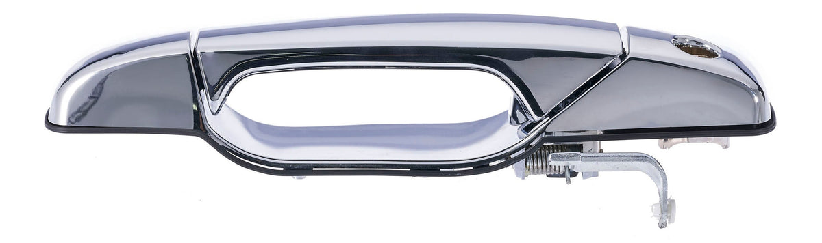Exterior Door Handle Front LH, Front RH, Rear LH, Rear RH Plastic All Chrome for 2007-2013 Chevrolet Avalanche Tahoe Suburban Silverado; 2007-2013 GMC Yukon Sierra; 2007-2013 Cadillac Escalade