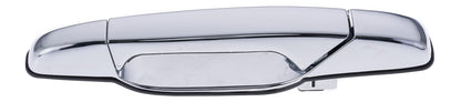 Exterior Door Handle Front LH, Front RH, Rear LH, Rear RH Plastic All Chrome for 2007-2013 Chevrolet Avalanche Tahoe Suburban Silverado; 2007-2013 GMC Yukon Sierra; 2007-2013 Cadillac Escalade