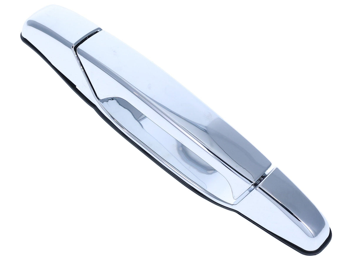 Exterior Door Handle Front LH, Front RH, Rear LH, Rear RH Plastic All Chrome for 2007-2013 Chevrolet Avalanche Tahoe Suburban Silverado; 2007-2013 GMC Yukon Sierra; 2007-2013 Cadillac Escalade