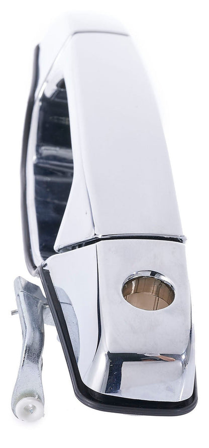 Exterior Door Handle Front LH, Front RH, Rear LH, Rear RH Plastic All Chrome for 2007-2013 Chevrolet Avalanche Tahoe Suburban Silverado; 2007-2013 GMC Yukon Sierra; 2007-2013 Cadillac Escalade