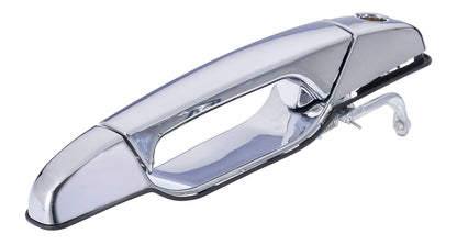 Exterior Door Handle Front LH, Front RH, Rear LH, Rear RH Plastic All Chrome for 2007-2013 Chevrolet Avalanche Tahoe Suburban Silverado; 2007-2013 GMC Yukon Sierra; 2007-2013 Cadillac Escalade